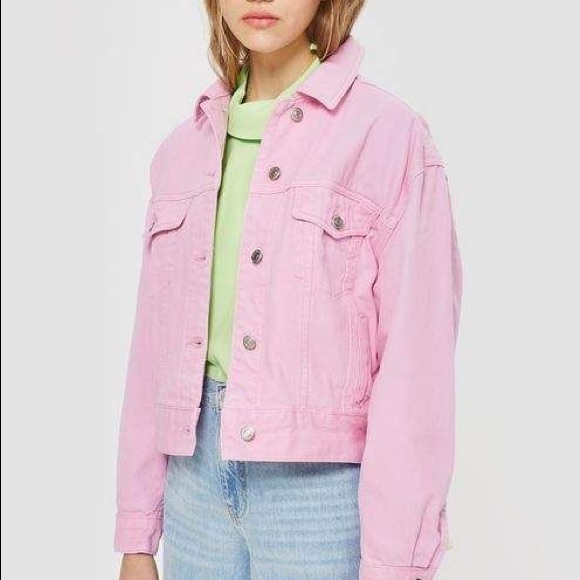 Topshop Jackets Coats Pink Denim Jacket Poshmark